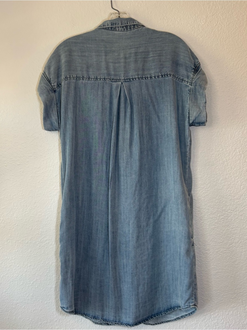 Velvet Heart Women’s Chambray Blue Shirt Mini Dress Button Front Medium Pockets - Picture 2 of 11